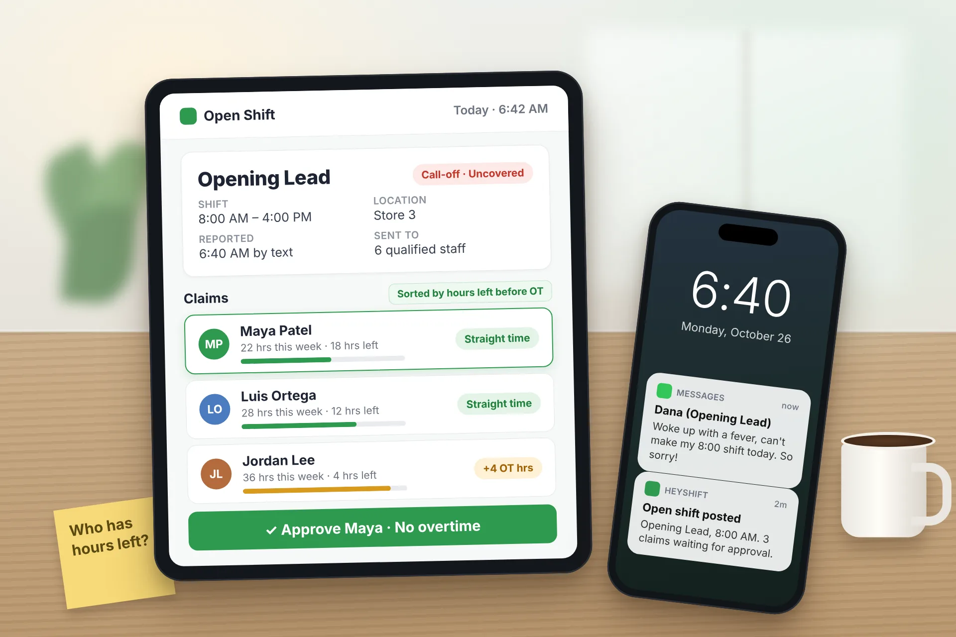 Cover image for Same Day Employee Call Off Coverage: How to Handle Call-Offs Without Creating Overtime